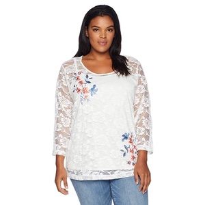 Skyes The Limit Plus Size Embroidered Lace Top